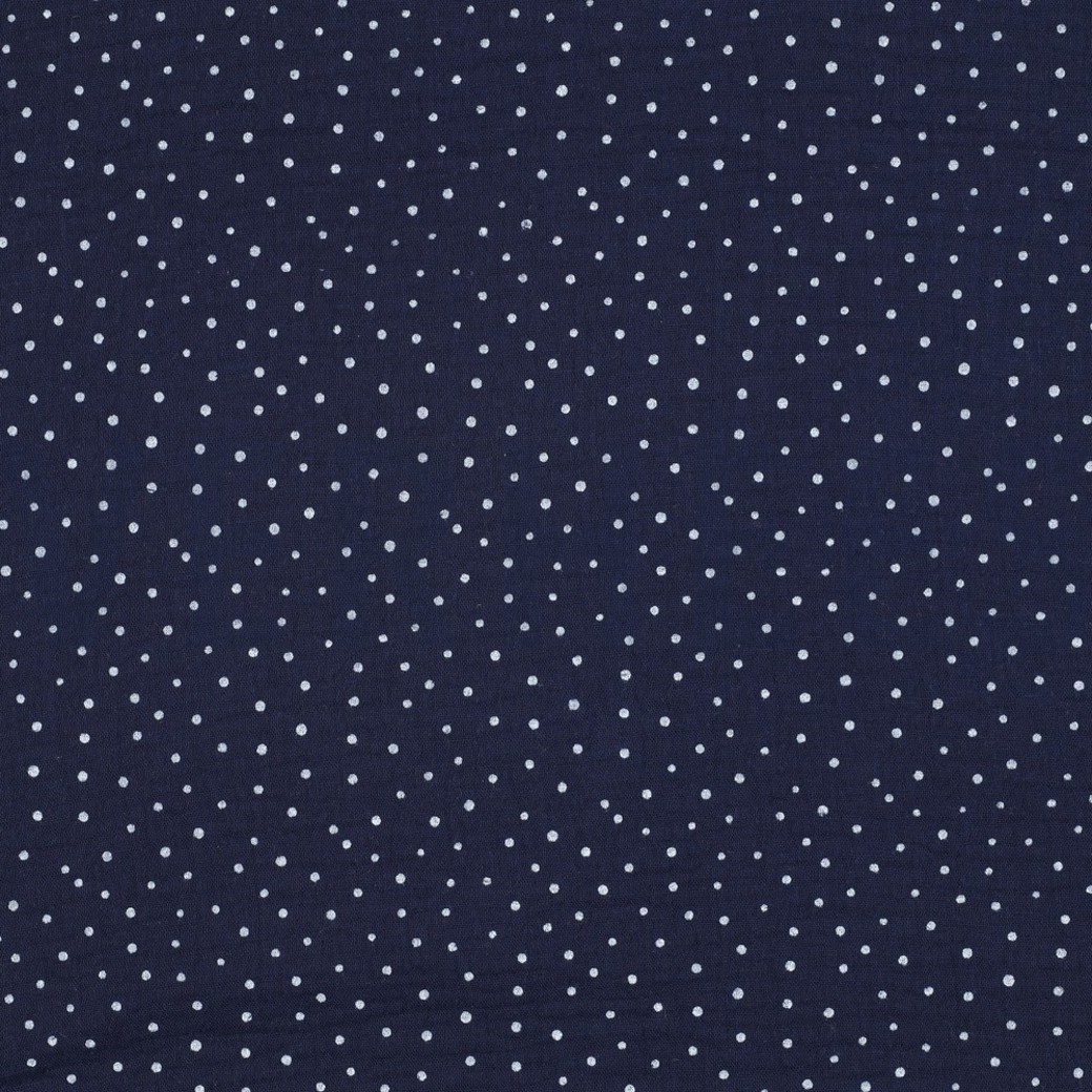 DOUBLE GAUZE LITTLE DOTS NAVY