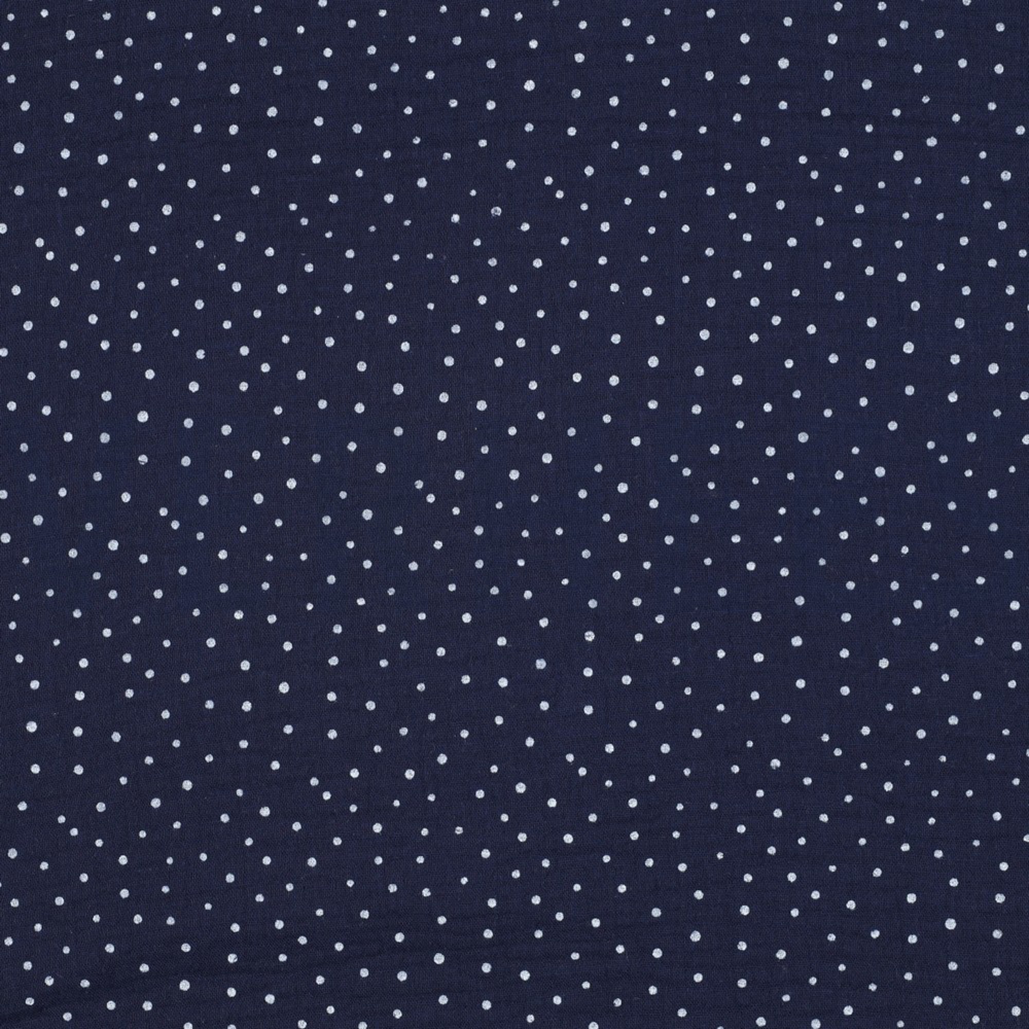DOUBLE GAUZE LITTLE DOTS NAVY (high resolution)