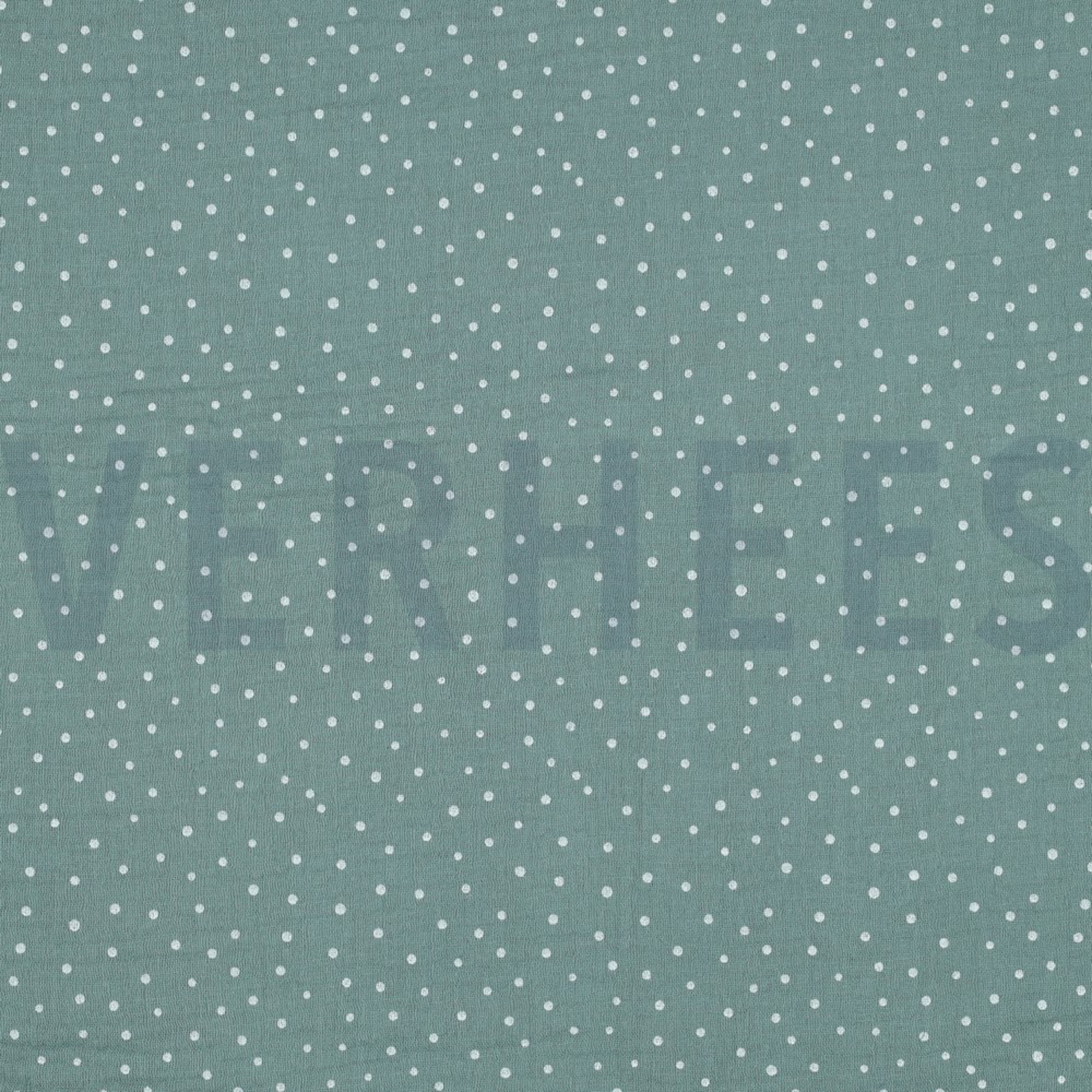 DOUBLE GAUZE LITTLE DOTS OLD GREEN (high resolution)