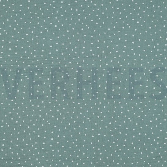DOUBLE GAUZE LITTLE DOTS OLD GREEN #7