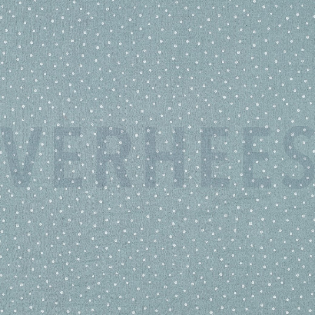 DOUBLE GAUZE LITTLE DOTS AQUA