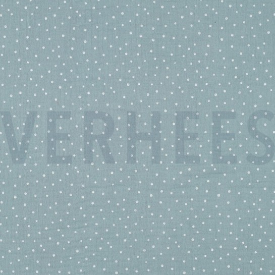 DOUBLE GAUZE LITTLE DOTS AQUA #7