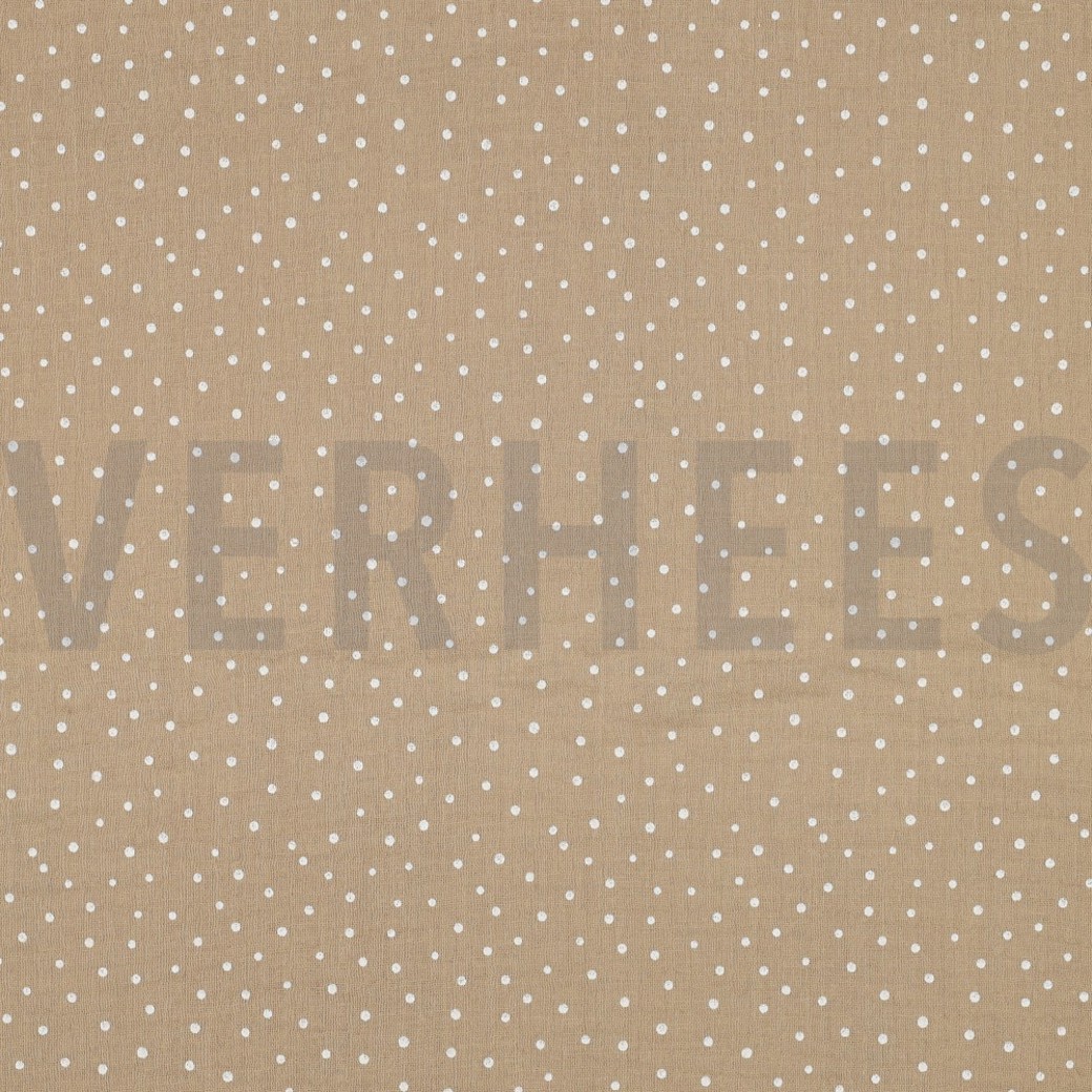 DOUBLE GAUZE LITTLE DOTS BEIGE