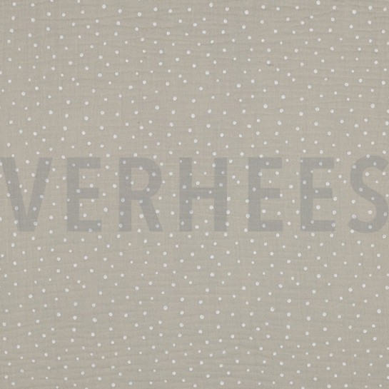 DOUBLE GAUZE LITTLE DOTS LIGHT SAND #7