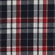 BRUSHED CHECKS YARN DYED NAVY/ECRU/RED (thumbnail)