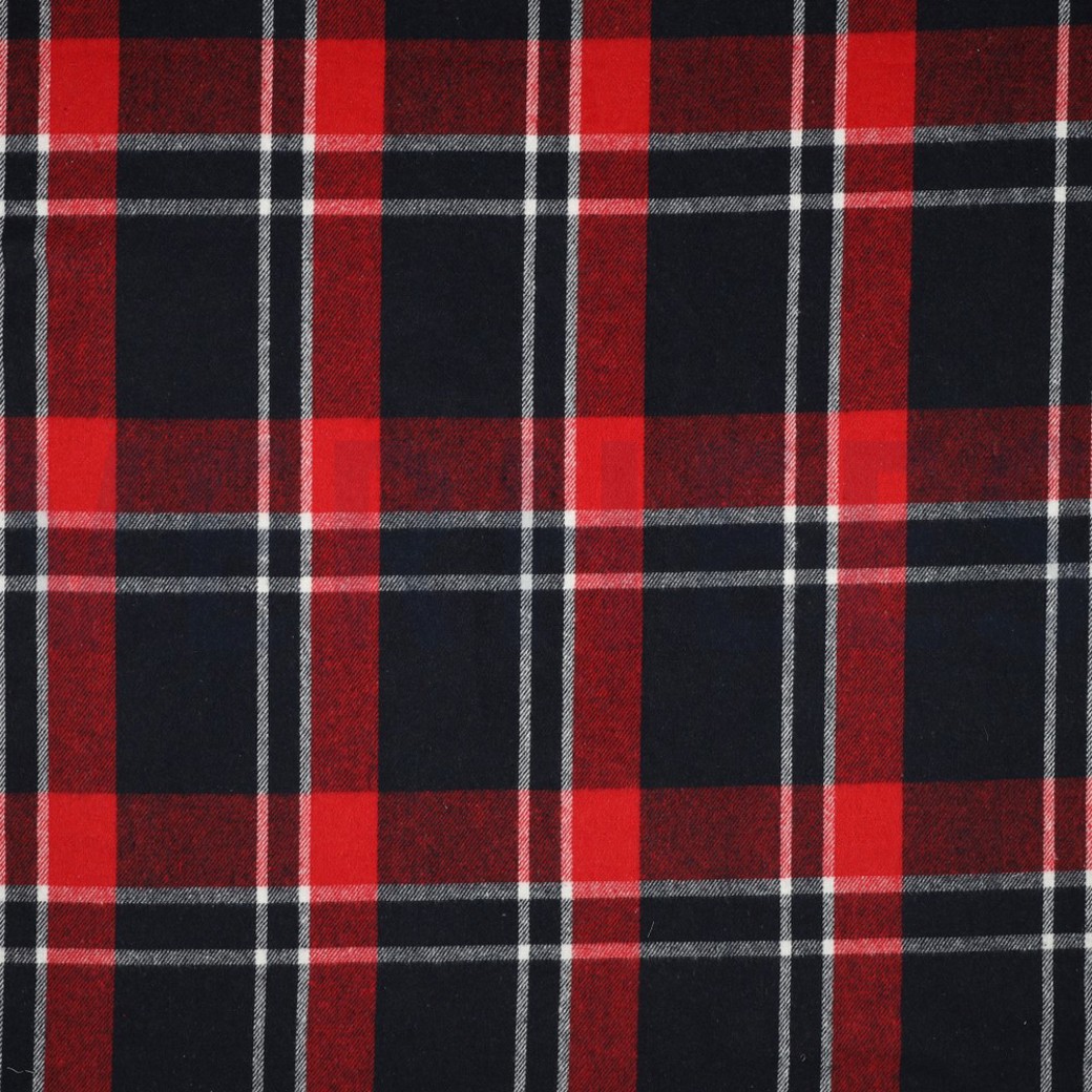 BRUSHED CHECKS YARN DYED NAVY/ RED