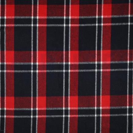 BRUSHED CHECKS YARN DYED NAVY/ RED (hover)