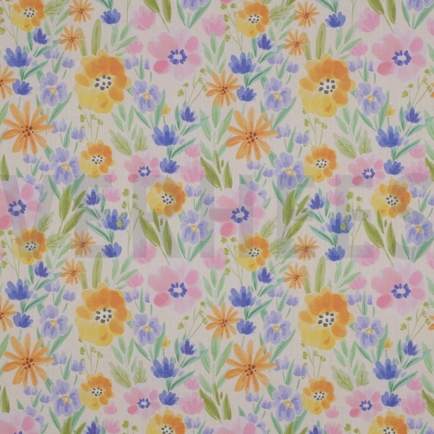 BAUMWOLLE VOILE DIGITAL BLUMEN PFIRSICH (hover)