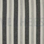 LINEN VISCOSE YARN DYED STRIPES BLACK (thumbnail)