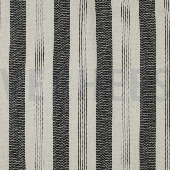 LINEN VISCOSE YARN DYED STRIPES BLACK #7