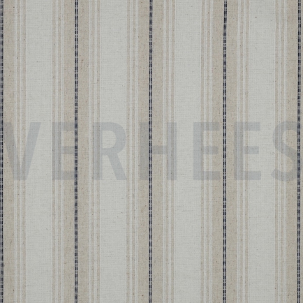 LEINEN VISKOSE STREIFEN MARINEBLAU (hover)