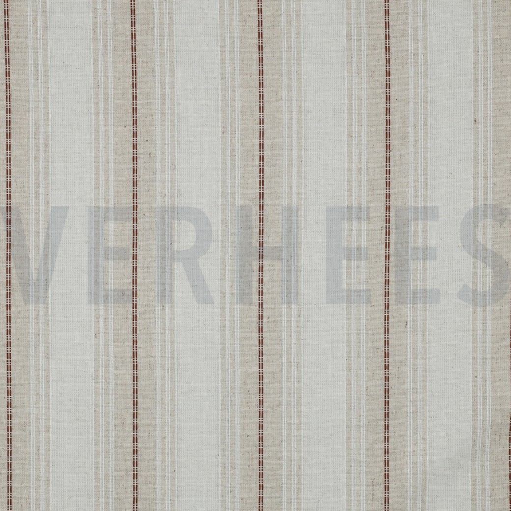 LINEN VISCOSE STRIPE BROWN