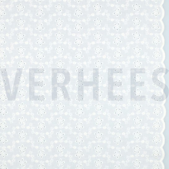 COTTON EMBROIDERY TWO-SIDE SCALLOP WHITE #7