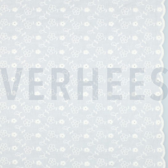 COTTON EMBROIDERY TWO-SIDE SCALLOP WHITE #7