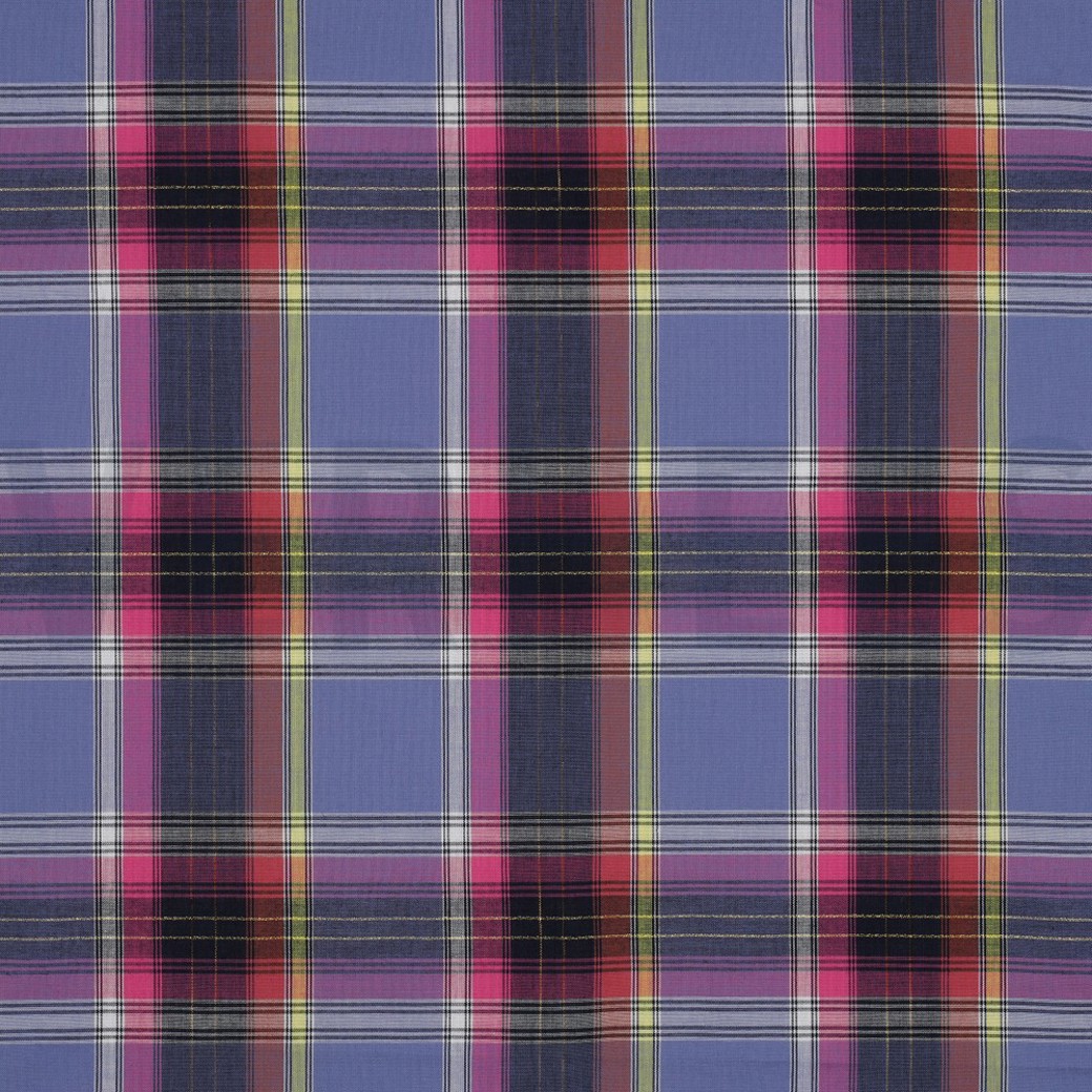 COTTON YARN DYED CHECK LUREX PURPLE