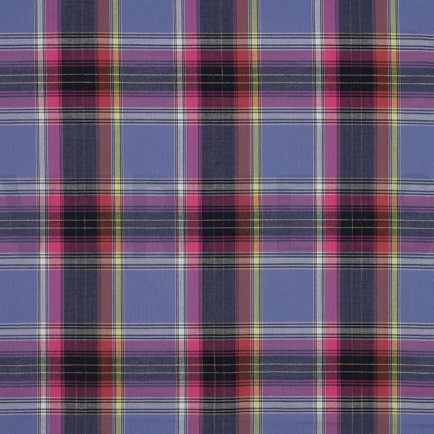 COTTON YARN DYED CHECKS LUREX PURPLE (hover)
