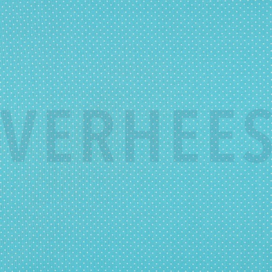 BAUMWOLLE POPELINE KLEINE PUNKTE TÜRKIS #7