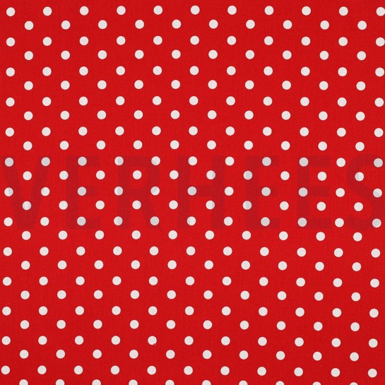 BAUMWOLLE POPELINE PUNKTE ROT #7