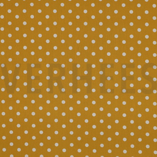 KATOENEN POPLIN STIPPEN OKER #7