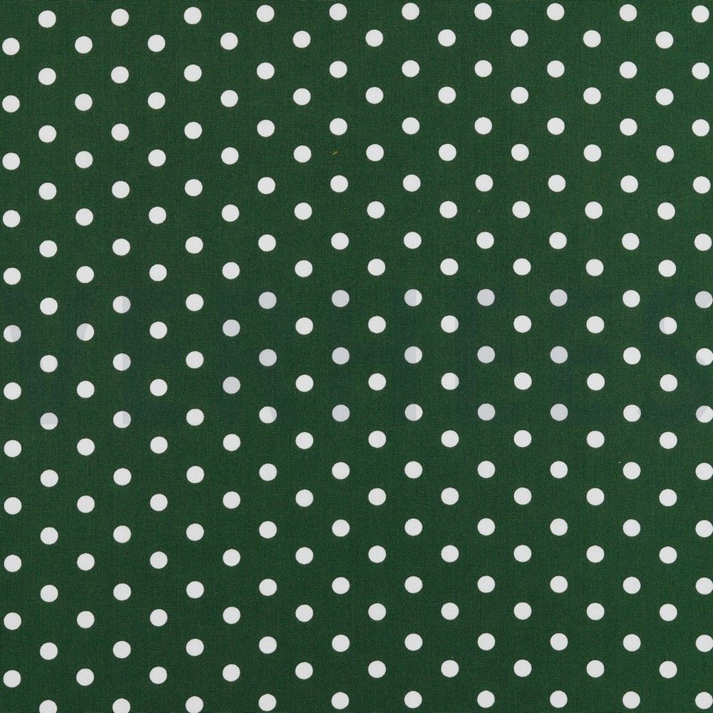 POPLIN DOTS DARK GREEN
