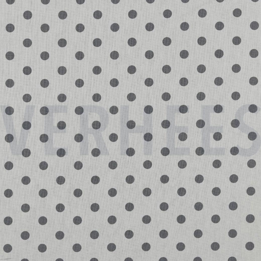 POPLIN DOTS WHITE/GREY
