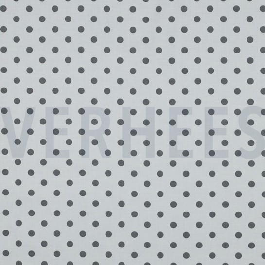 BAUMWOLLE POPELINE PUNKTE WEISS / GRAU #7
