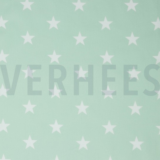 KATOENEN POPLIN STERREN MINT #7