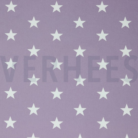 BAUMWOLLE POPELINE STERNE LILA #7