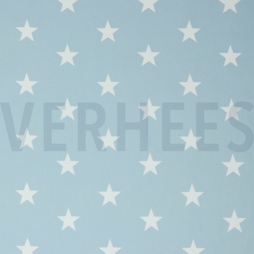 POPLIN STARS LIGHT BLUE