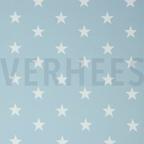 BAUMWOLLE POPELINE STERNE HELLBLAU #7