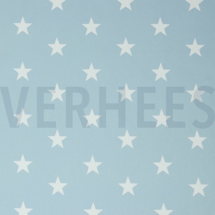 BAUMWOLLE POPELINE STERNE HELLBLAU (hover)