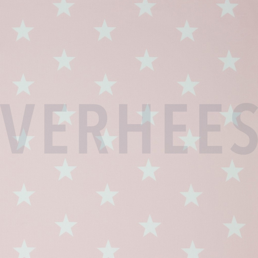 POPLIN STARS LIGHT ROSE