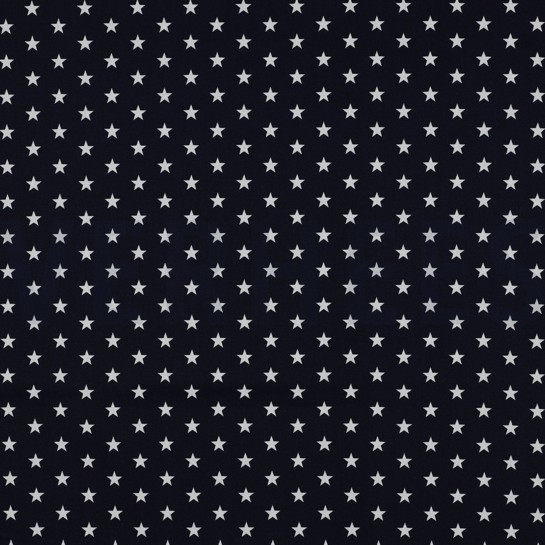 BAUMWOLLE POPELINE KLEINE STERNE MARINEBLAU #7