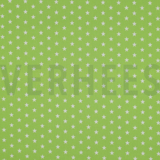 BAUMWOLLE POPELINE KLEINE STERNE LIMETTE #7
