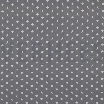 BAUMWOLLE POPELINE KLEINE STERNE GRAU (hover)