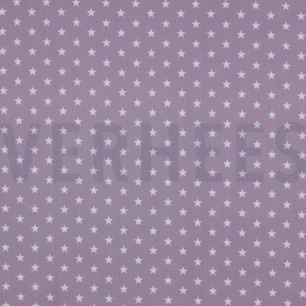 BAUMWOLLE POPELINE KLEINE STERNE LILA (hover)