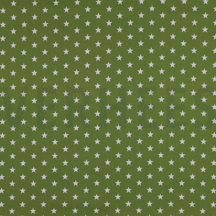 BAUMWOLLE POPELINE KLEINE STERNE GRÜN (hover)