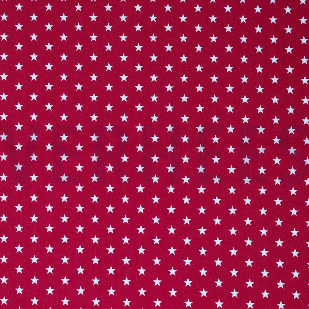 POPLIN PETIT STARS CERISE