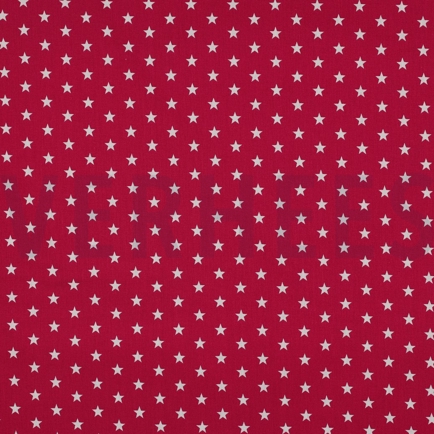 BAUMWOLLE POPELINE KLEINE STERNE KIRSCHROT (hover)
