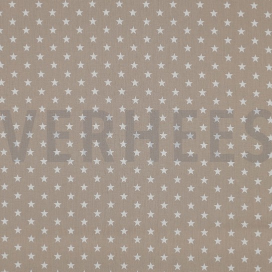 KATOENEN POPLIN KLEINE STERREN ZAND #7