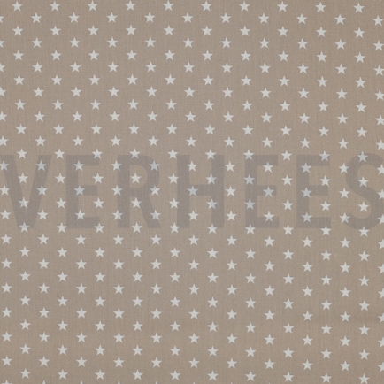 BAUMWOLLE POPELINE KLEINE STERNE SAND (hover)