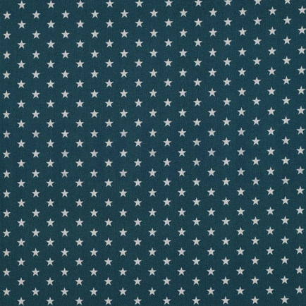 BAUMWOLLE POPELINE KLEINE STERNE PETROL (hover)