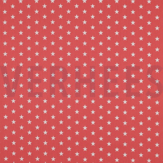 BAUMWOLLE POPELINE KLEINE STERNE KORALLE #7