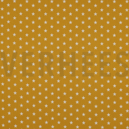 BAUMWOLLE POPELINE KLEINE STERNE OCKER (hover)