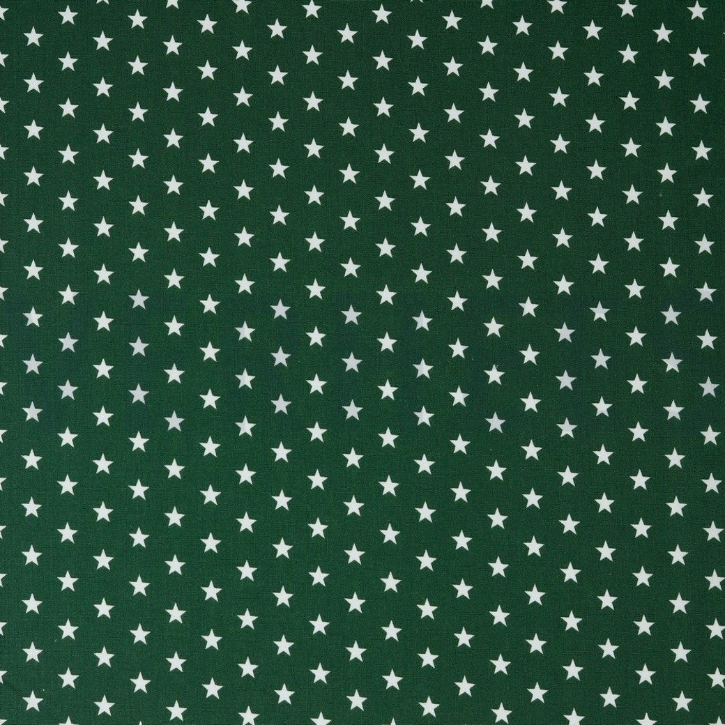 POPLIN PETIT STARS DARK GREEN