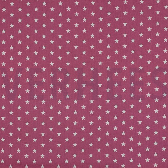 KATOENEN POPLIN KLEINE STERREN MAUVE #7
