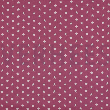 BAUMWOLLE POPELINE KLEINE STERNE MAUVE (hover)
