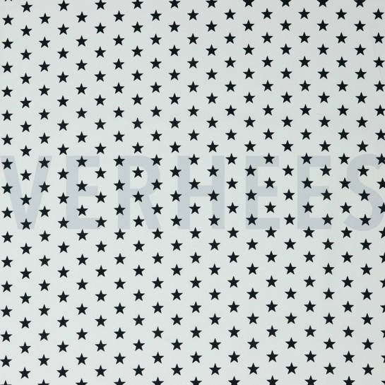 KATOENEN POPLIN KLEINE STERREN WIT / ZWART #7