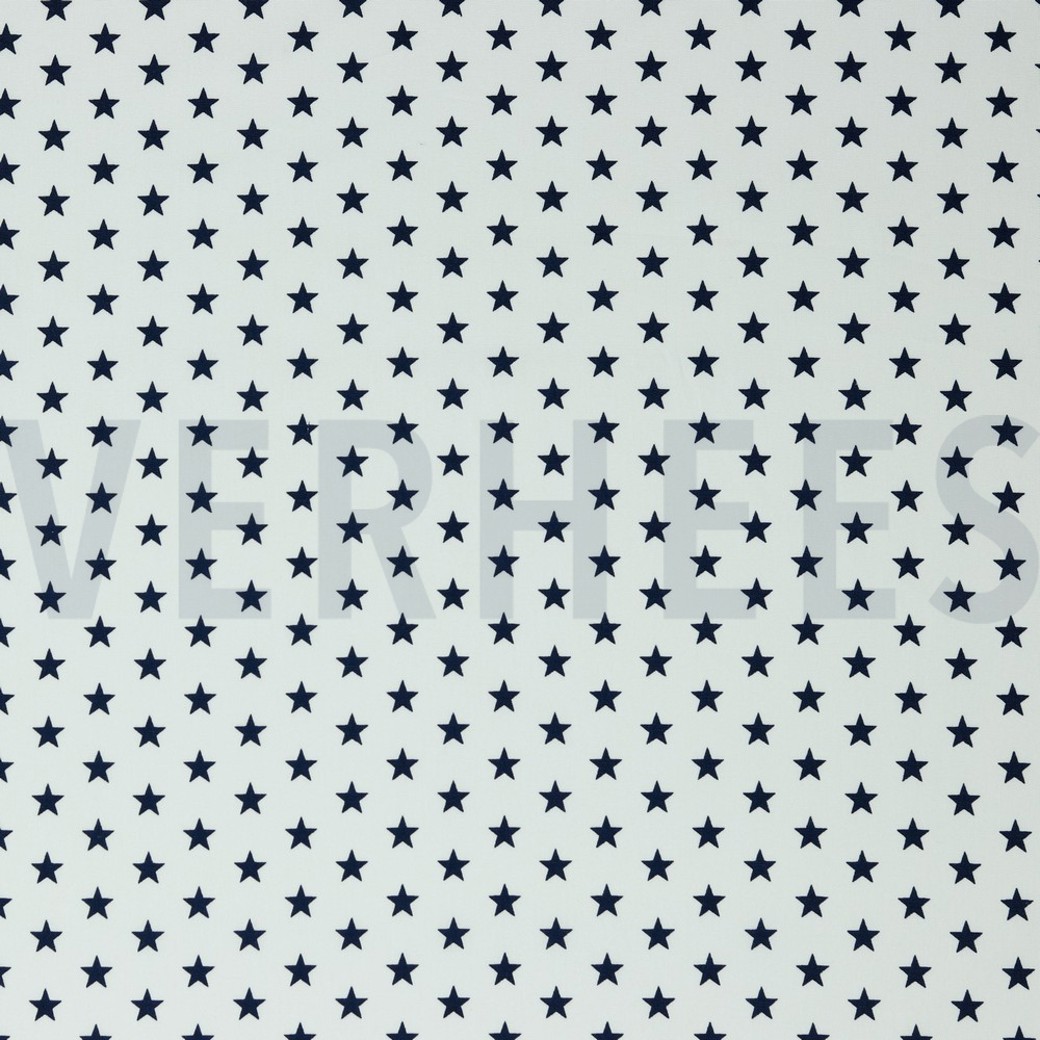 POPLIN PETIT STARS WHITE/NAVY
