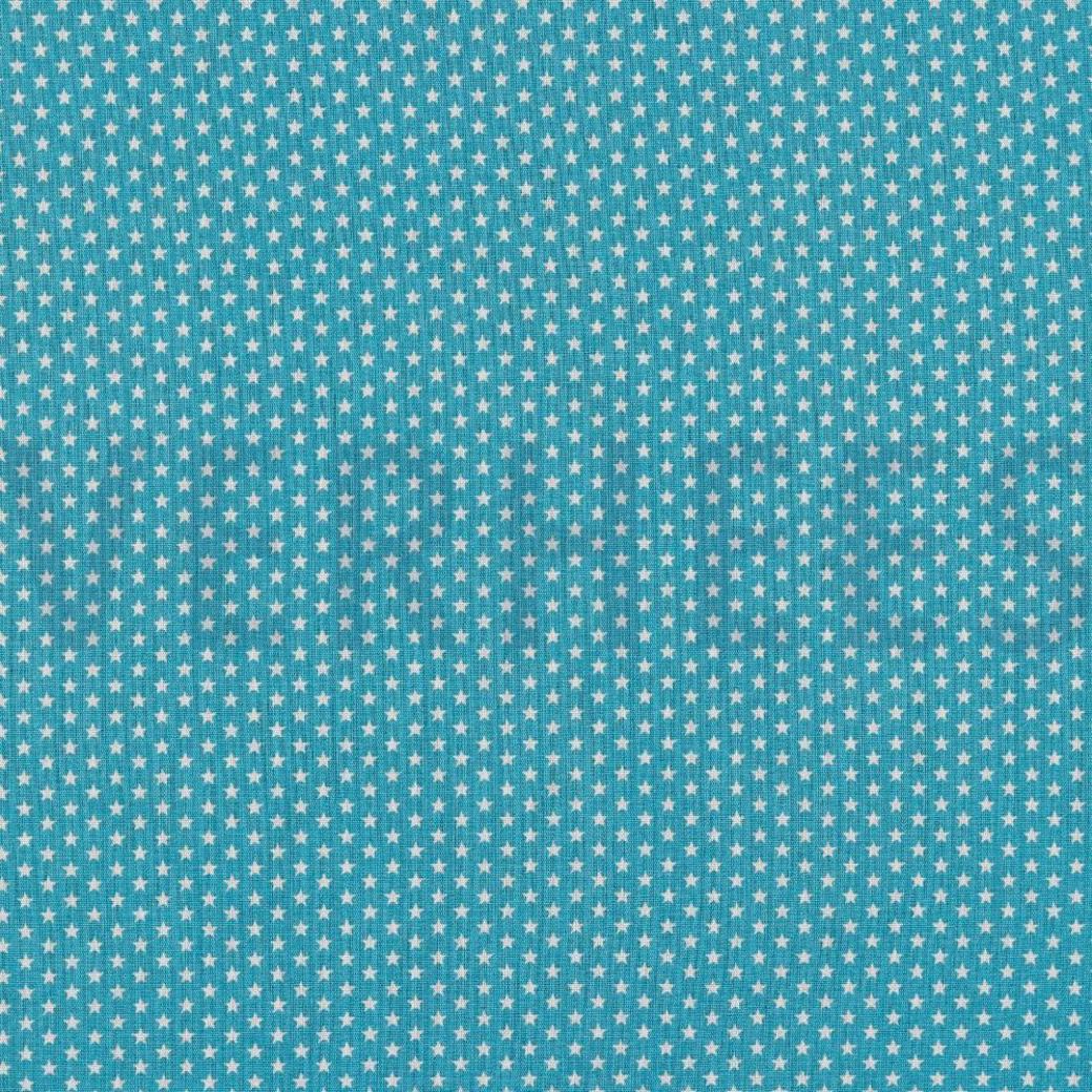 POPLIN MINI STARS TURQUOISE